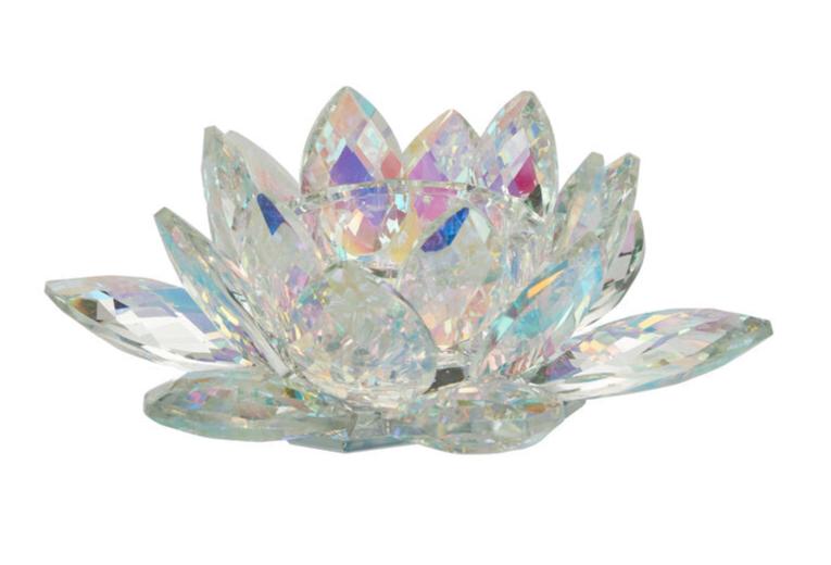 Lotus Crystal fyrfadsstage, stor - Rainbow